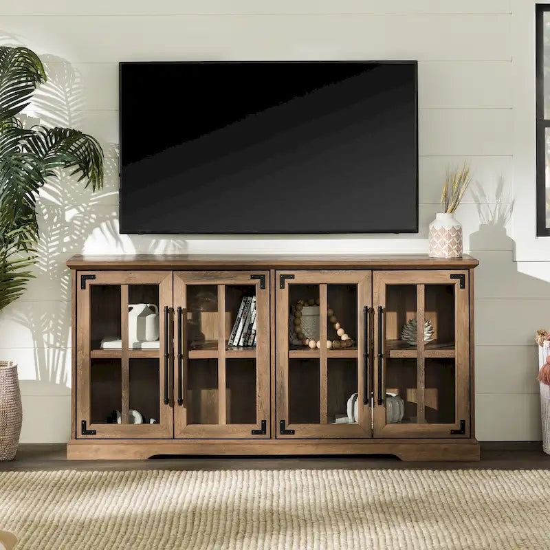 58-Inch Rustic 4-Door TV Stand