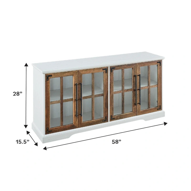 58-Inch Rustic 4-Door TV Stand
