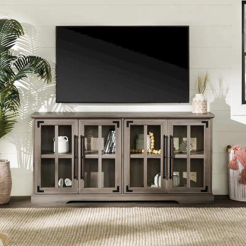 58-Inch Rustic 4-Door TV Stand