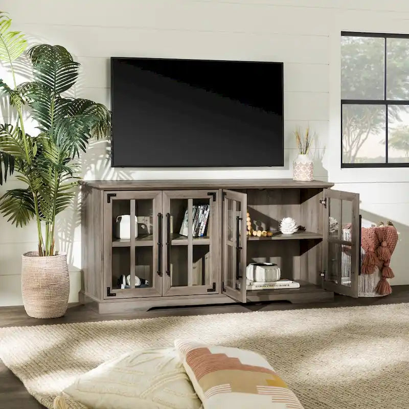 58-Inch Rustic 4-Door TV Stand