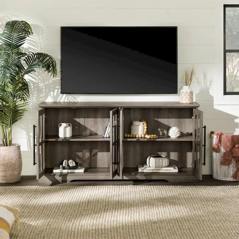 58-Inch Rustic 4-Door TV Stand