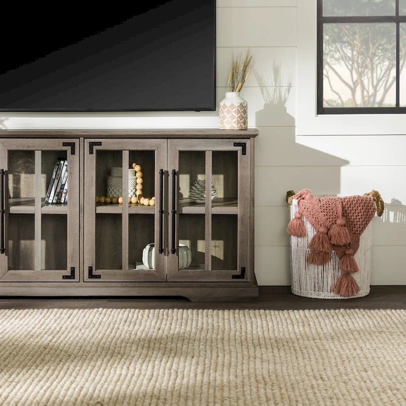 58-Inch Rustic 4-Door TV Stand