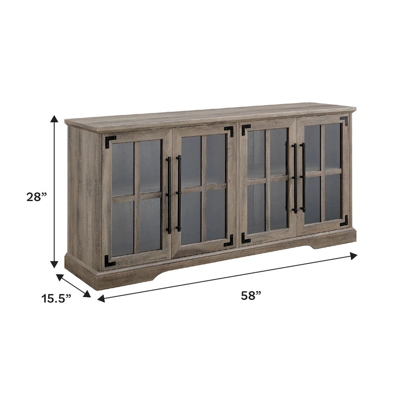 58-Inch Rustic 4-Door TV Stand