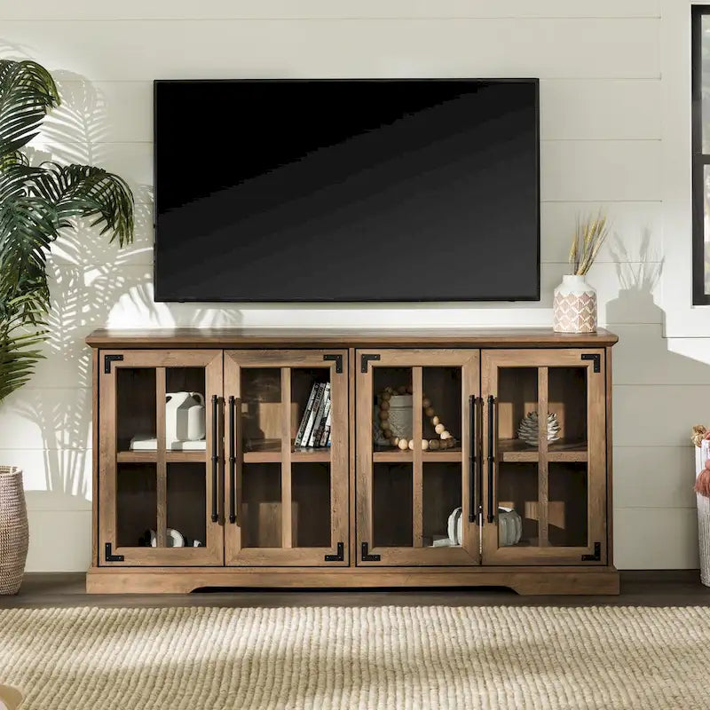 58-Inch Rustic 4-Door TV Stand