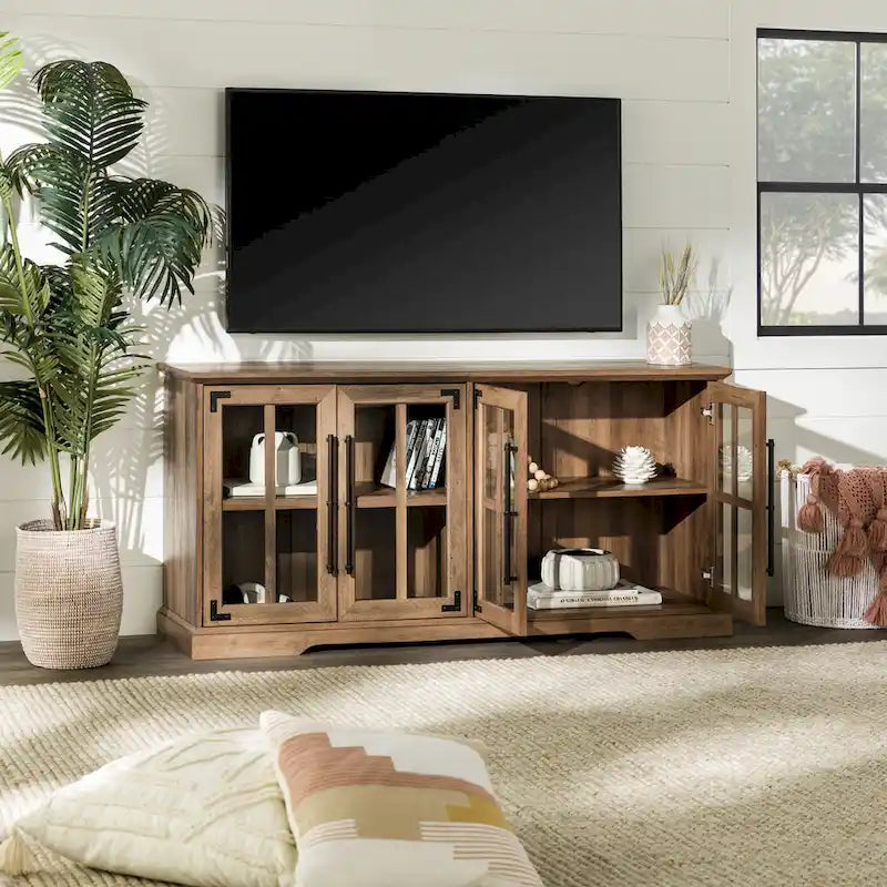 58-Inch Rustic 4-Door TV Stand