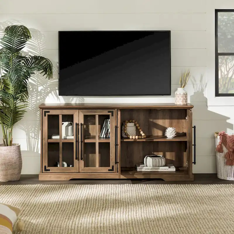 58-Inch Rustic 4-Door TV Stand
