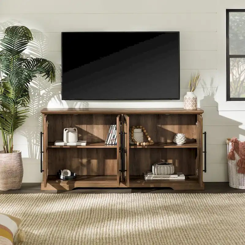 58-Inch Rustic 4-Door TV Stand