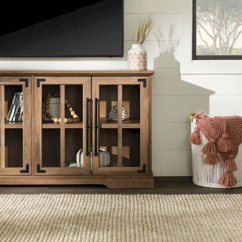 58-Inch Rustic 4-Door TV Stand