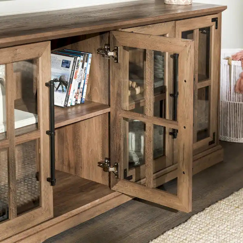 58-Inch Rustic 4-Door TV Stand