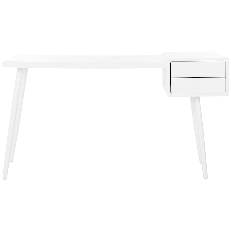 Mid Century Scandinavian White Two Drawer Desk