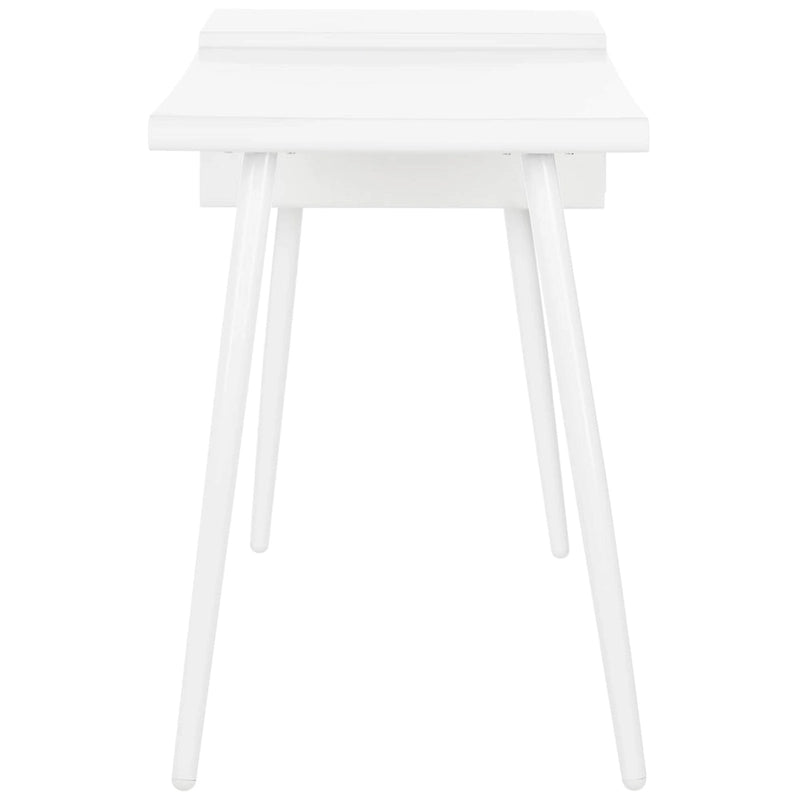 Mid Century Scandinavian White Two Drawer Desk