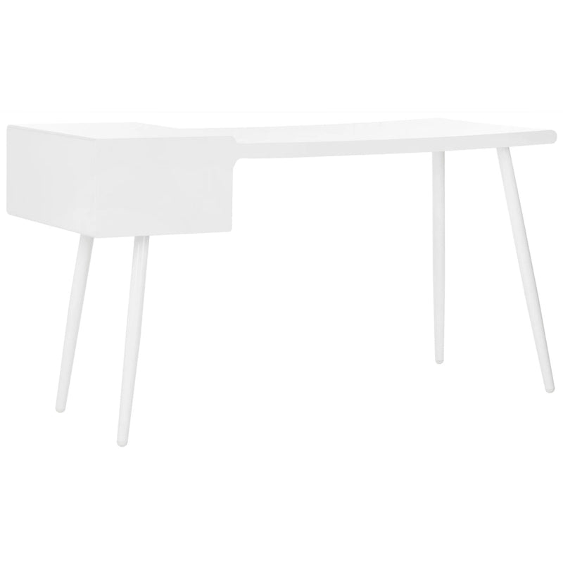 Mid Century Scandinavian White Two Drawer Desk