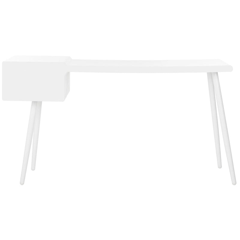 Mid Century Scandinavian White Two Drawer Desk
