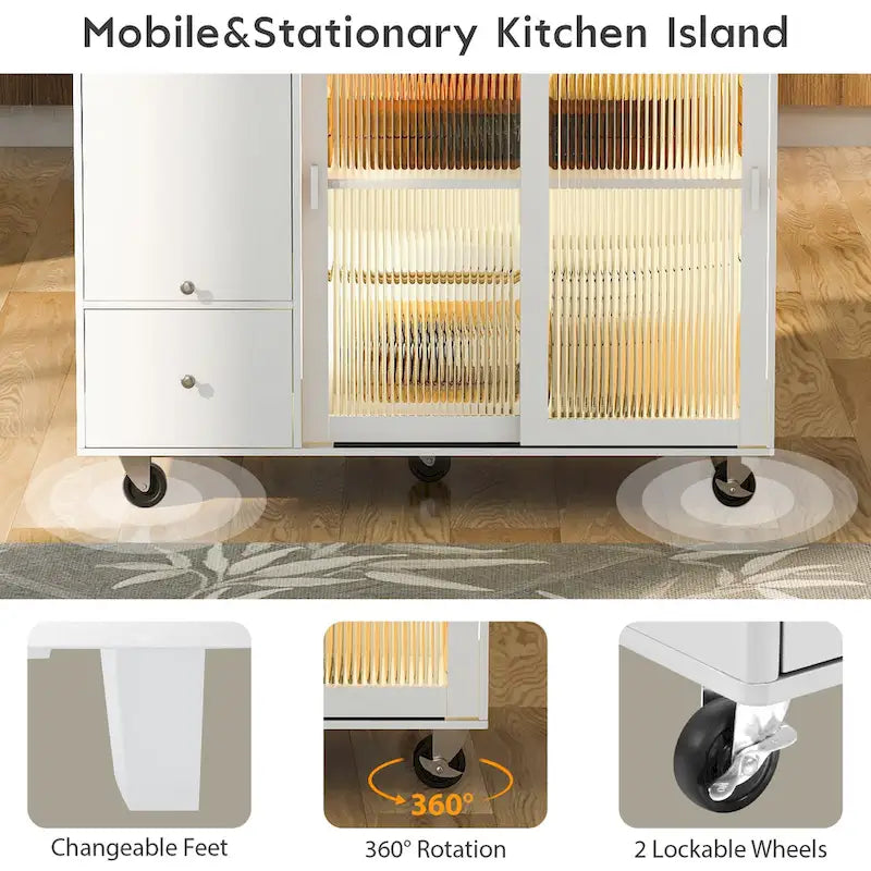 Kitchen Island With Drop Leaf(no include stool)