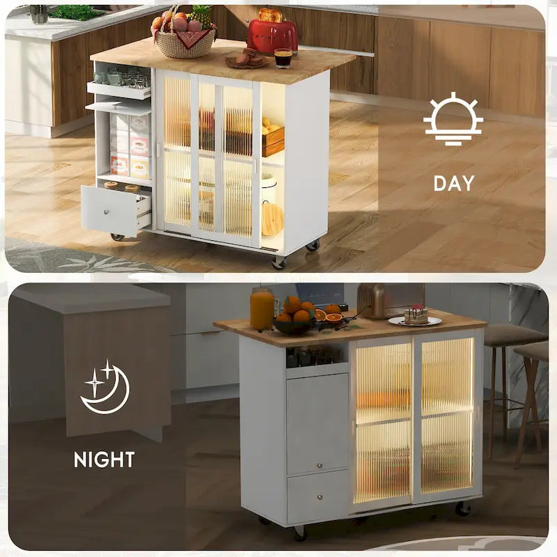 Kitchen Island With Drop Leaf(no include stool)