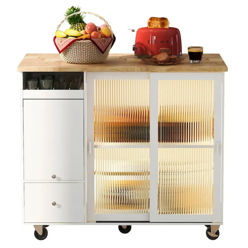 Kitchen Island With Drop Leaf(no include stool)