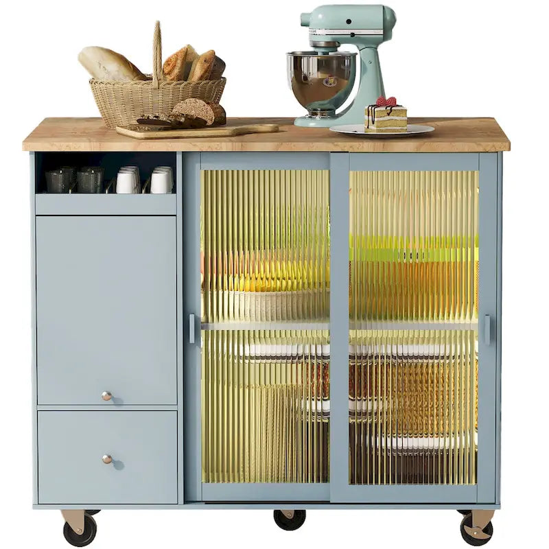 Kitchen Island With Drop Leaf(no include stool)