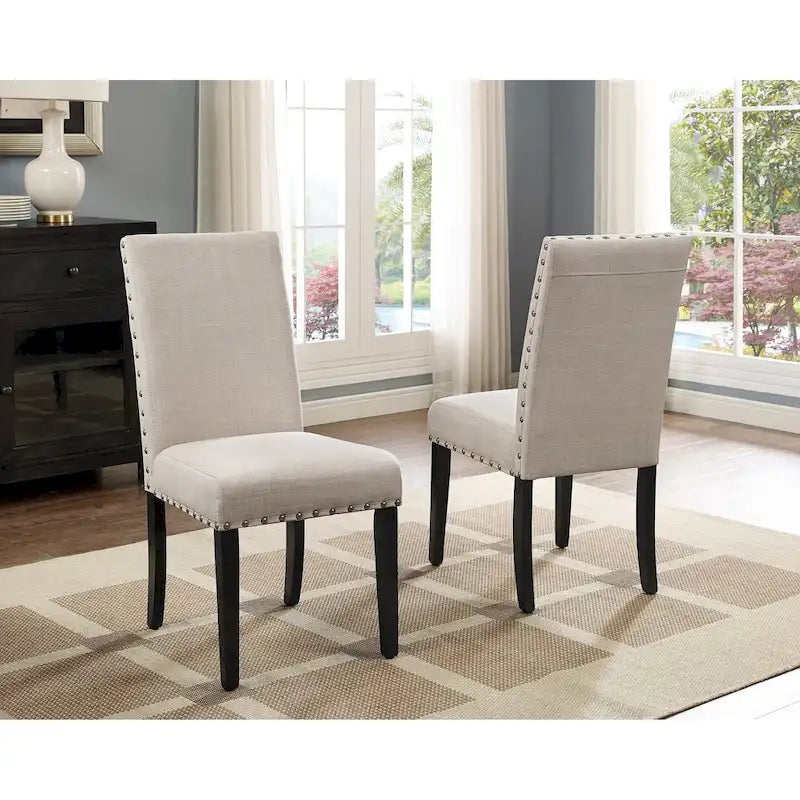 6-Piece Industrial Dining Set with Rectangular Table & Linen Chairs