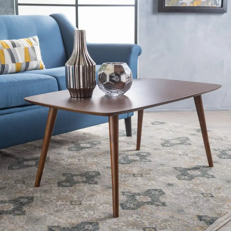 Mid-Century Wood Rectangle Coffee Table - 39.50L x 23.70W x 18.25H