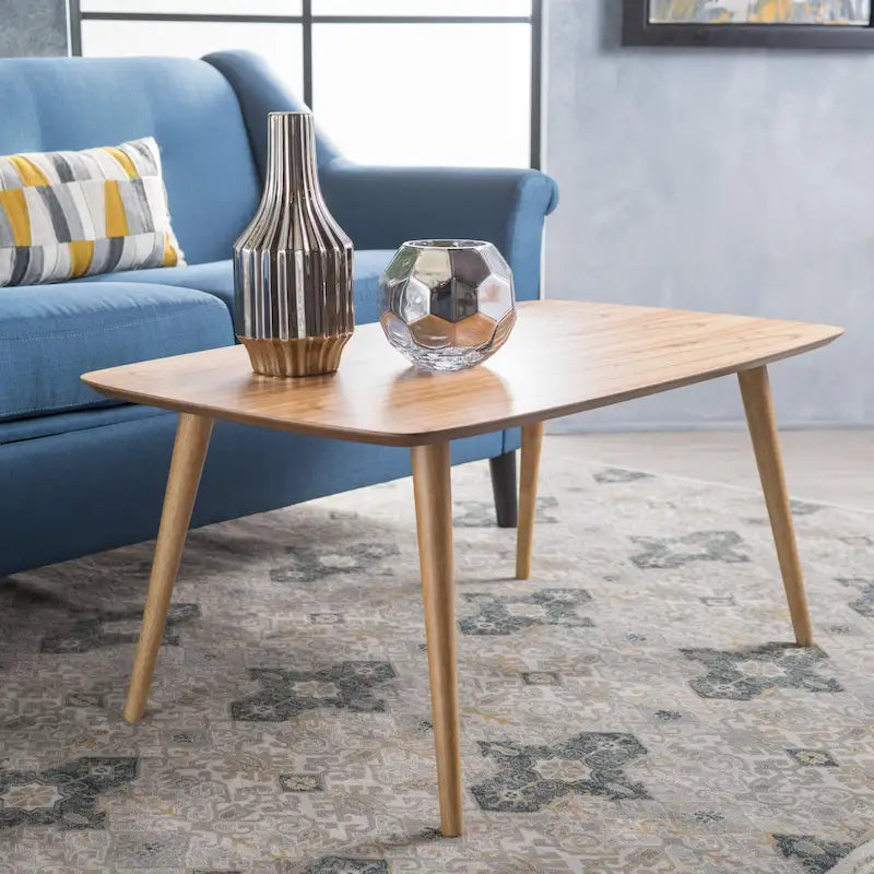 Mid-Century Wood Rectangle Coffee Table - 39.50L x 23.70W x 18.25H