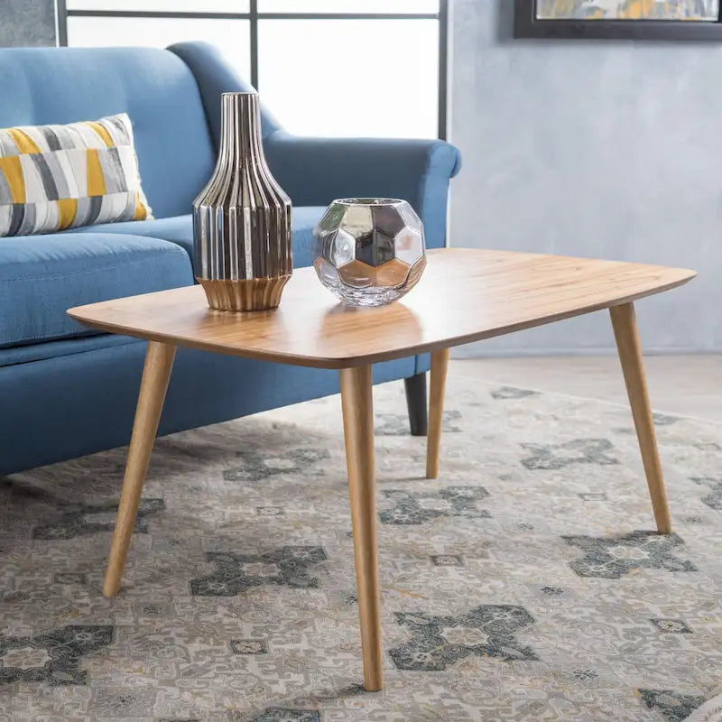 Mid-Century Wood Rectangle Coffee Table - 39.50L x 23.70W x 18.25H