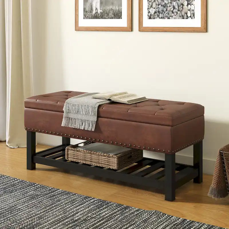 43 Inch Wide Rectangle Ottoman Bench - 43 W x 17 D x 19 H