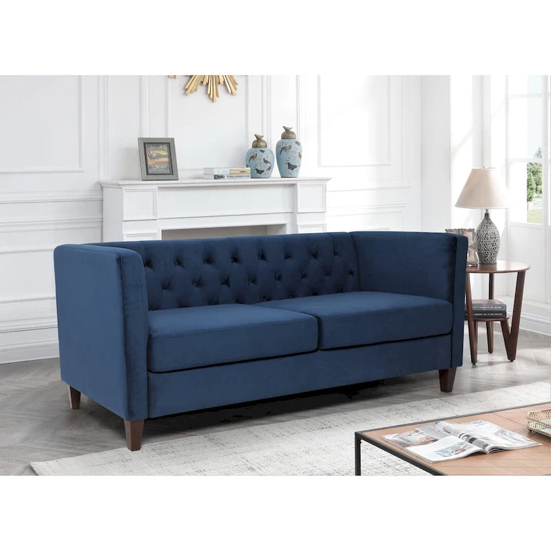 73.3" Velvet Square Arm Sofa