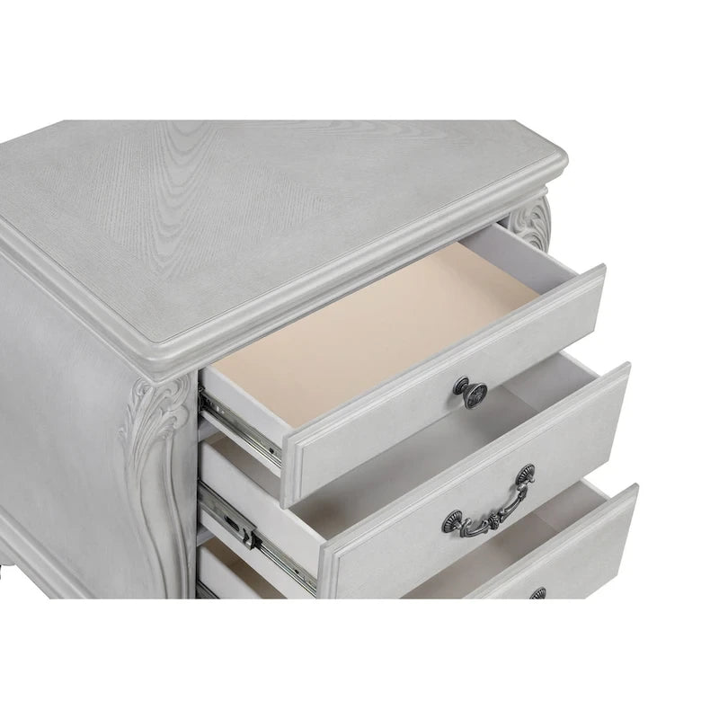Mist Gray 4-Piece Bedroom Set with Nightstand