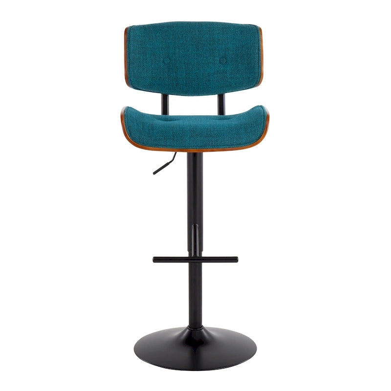 Adjustable Bar Stool with Straight T Footrest (Set of 2)