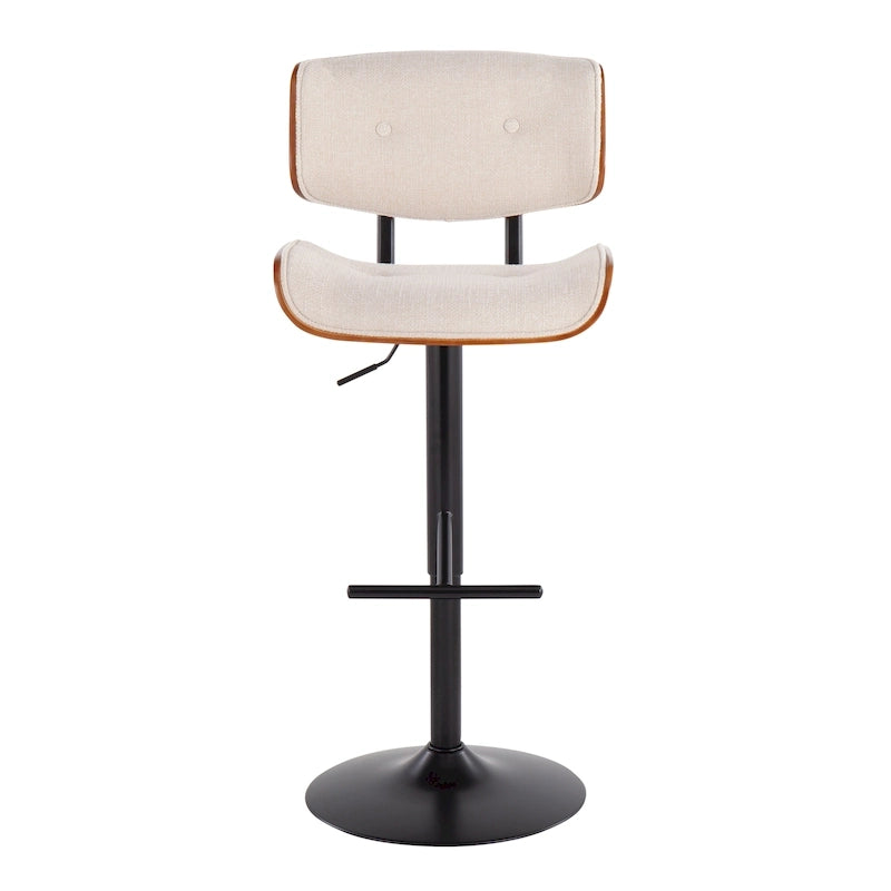 Adjustable Bar Stool with Straight T Footrest (Set of 2)