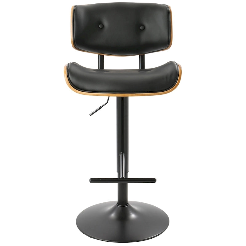 Adjustable Bar Stool with Straight T Footrest (Set of 2)