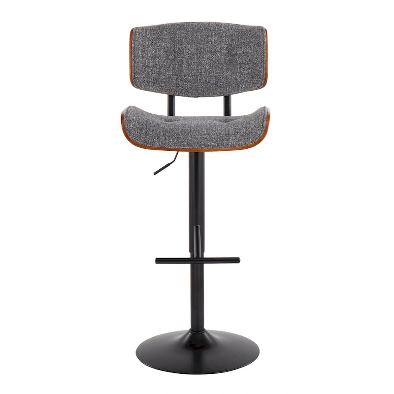 Adjustable Bar Stool with Straight T Footrest (Set of 2)