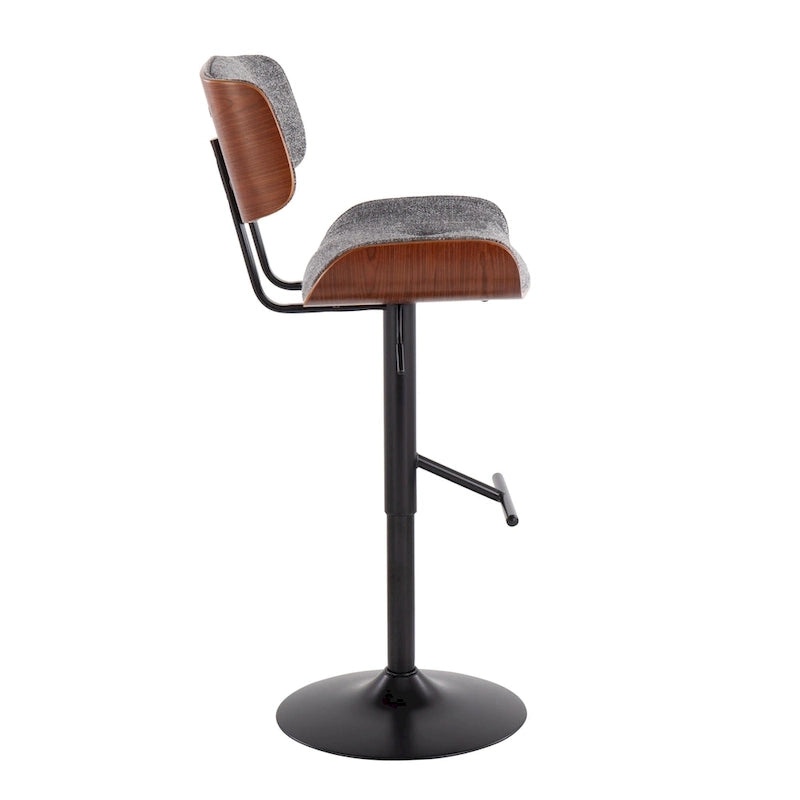 Adjustable Bar Stool with Straight T Footrest (Set of 2)