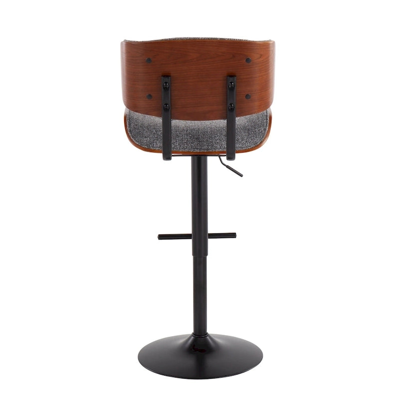 Adjustable Bar Stool with Straight T Footrest (Set of 2)