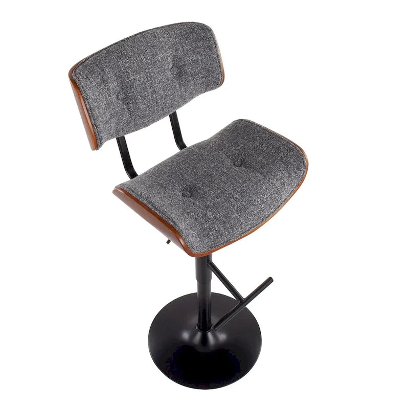 Adjustable Bar Stool with Straight T Footrest (Set of 2)
