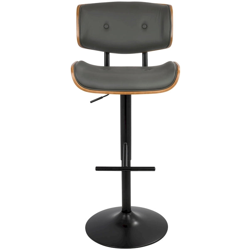 Adjustable Bar Stool with Straight T Footrest (Set of 2)