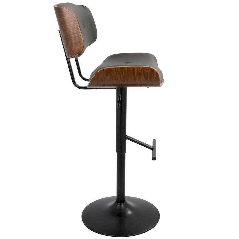 Adjustable Bar Stool with Straight T Footrest (Set of 2)