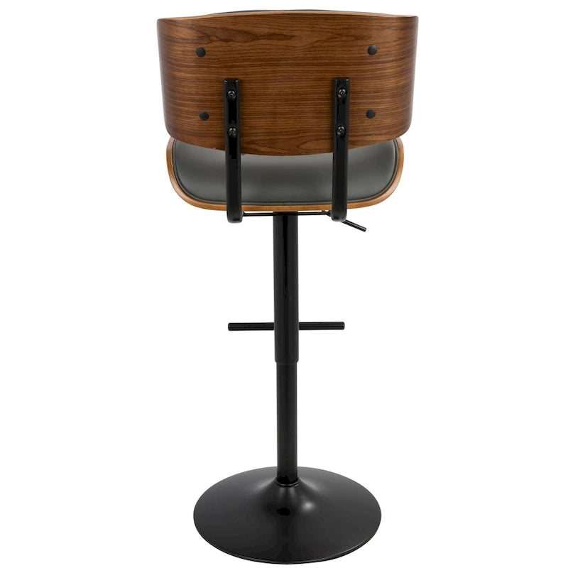 Adjustable Bar Stool with Straight T Footrest (Set of 2)