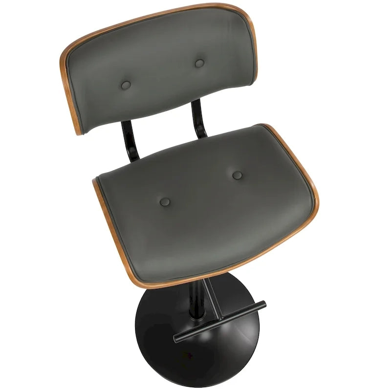 Adjustable Bar Stool with Straight T Footrest (Set of 2)