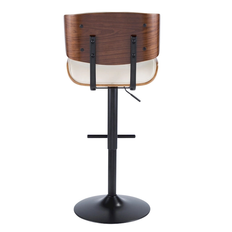 Adjustable Bar Stool with Straight T Footrest (Set of 2)