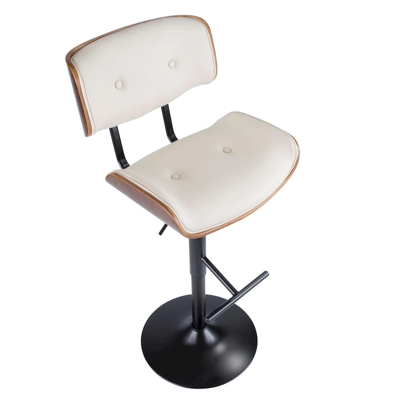 Adjustable Bar Stool with Straight T Footrest (Set of 2)