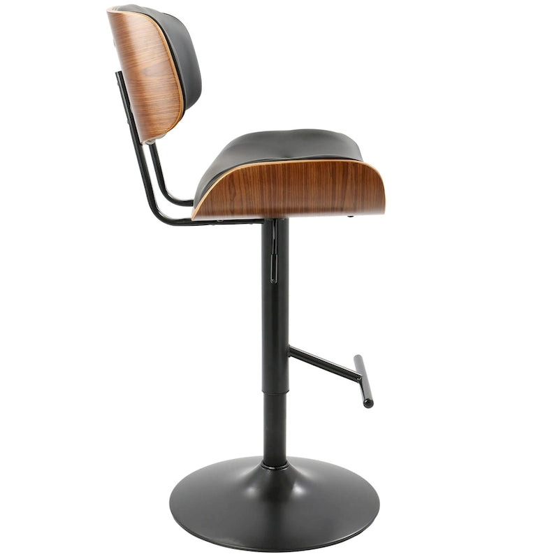 Adjustable Bar Stool with Straight T Footrest (Set of 2)