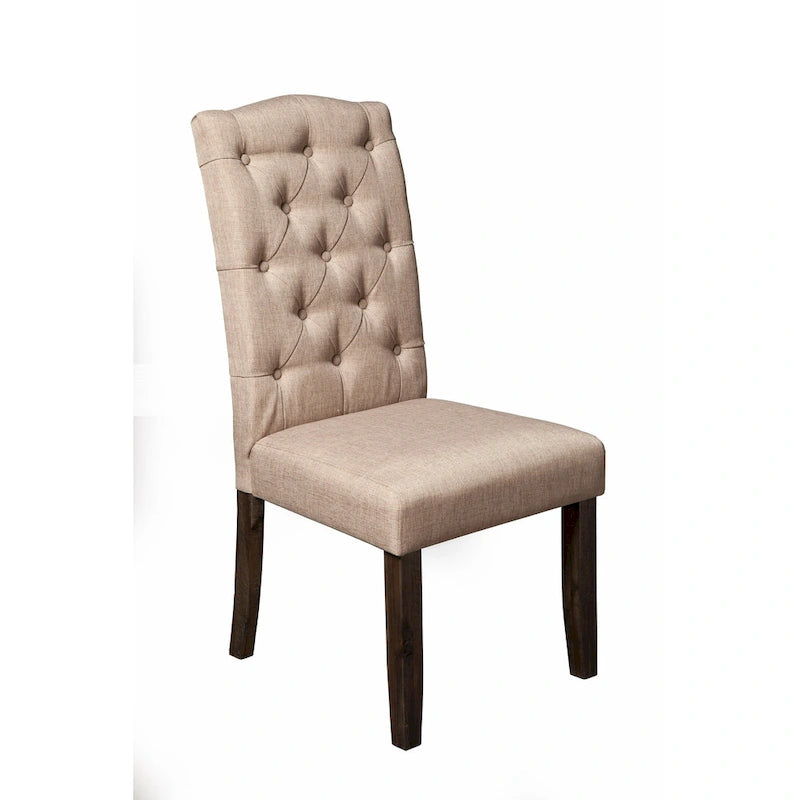 Set of 2 Button Tufted Parson Chairs - Salvaged Grey - 19.5Wx24Dx41H
