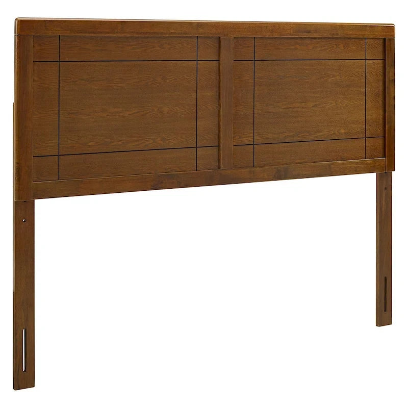 Country Style Full Size Walnut Wooden Headboard