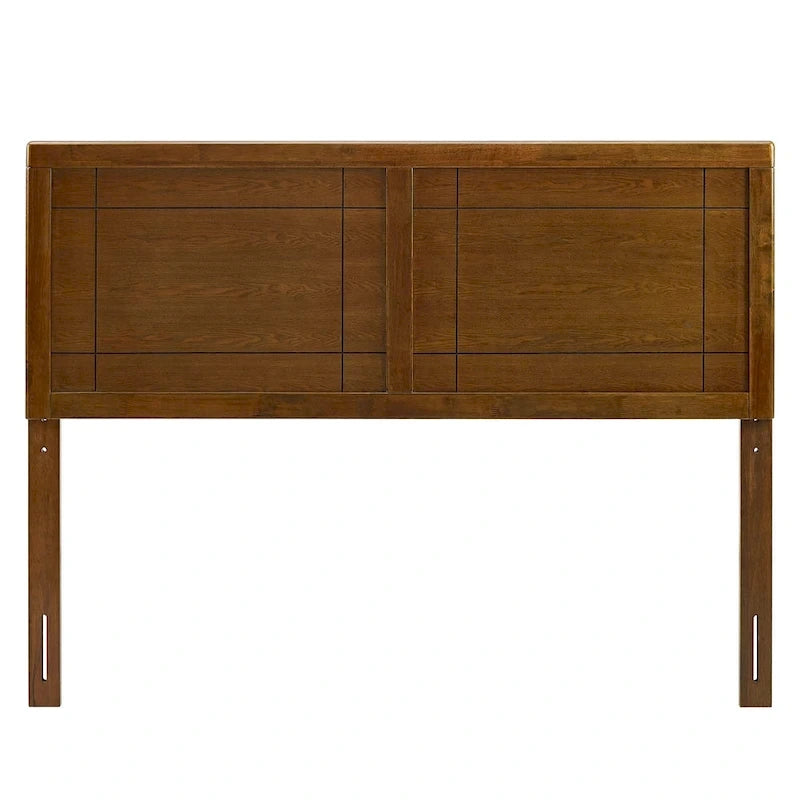 Country Style Full Size Walnut Wooden Headboard