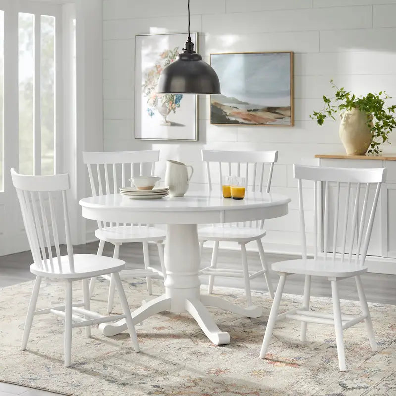 5-Piece White Dining Set