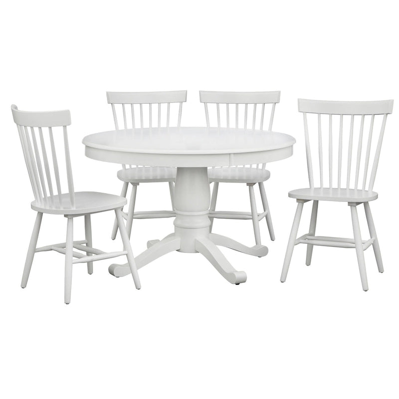 5-Piece White Dining Set