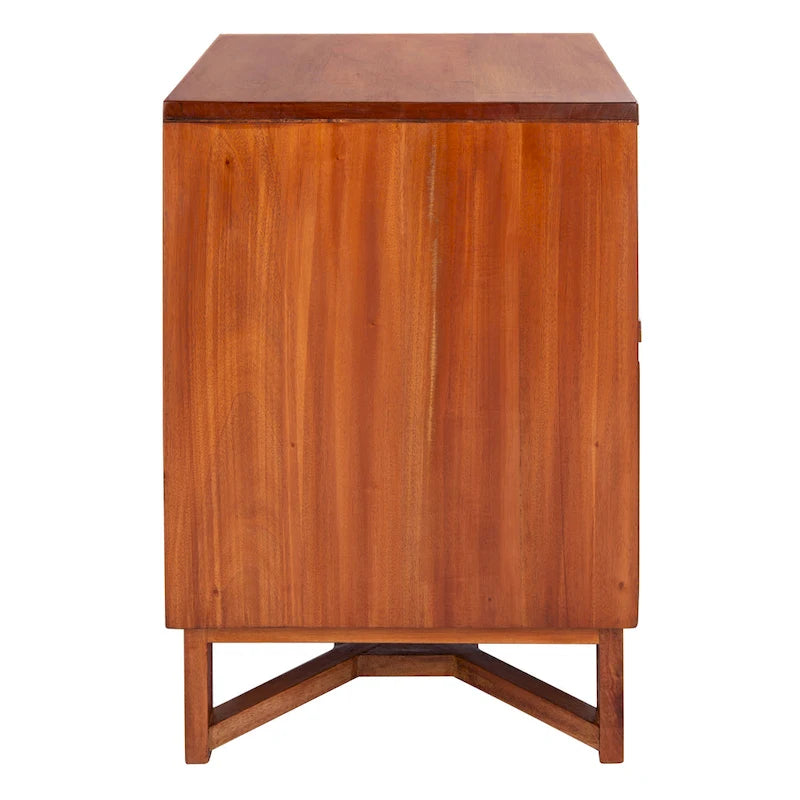 2-Drawer Rattan Accent Table Nightstand
