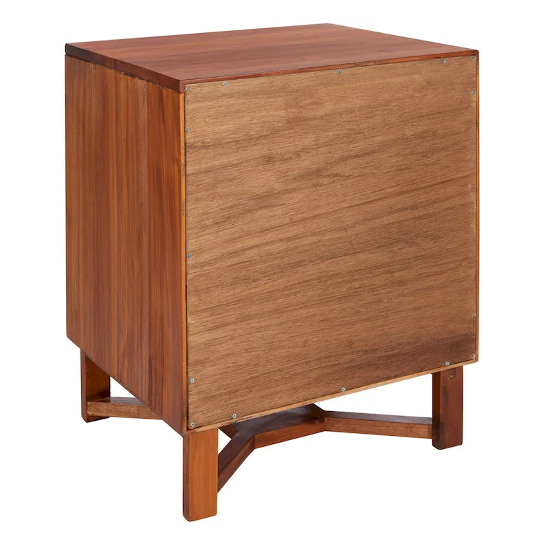 2-Drawer Rattan Accent Table Nightstand