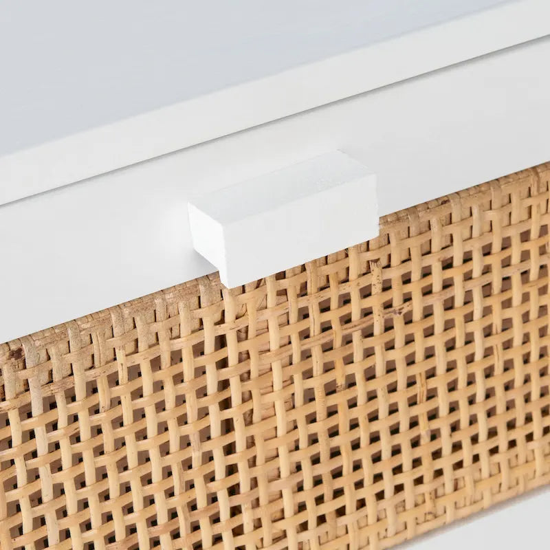 2-Drawer Rattan Accent Table Nightstand